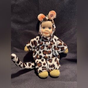 Vintage Porcelain Face Leopard Doll